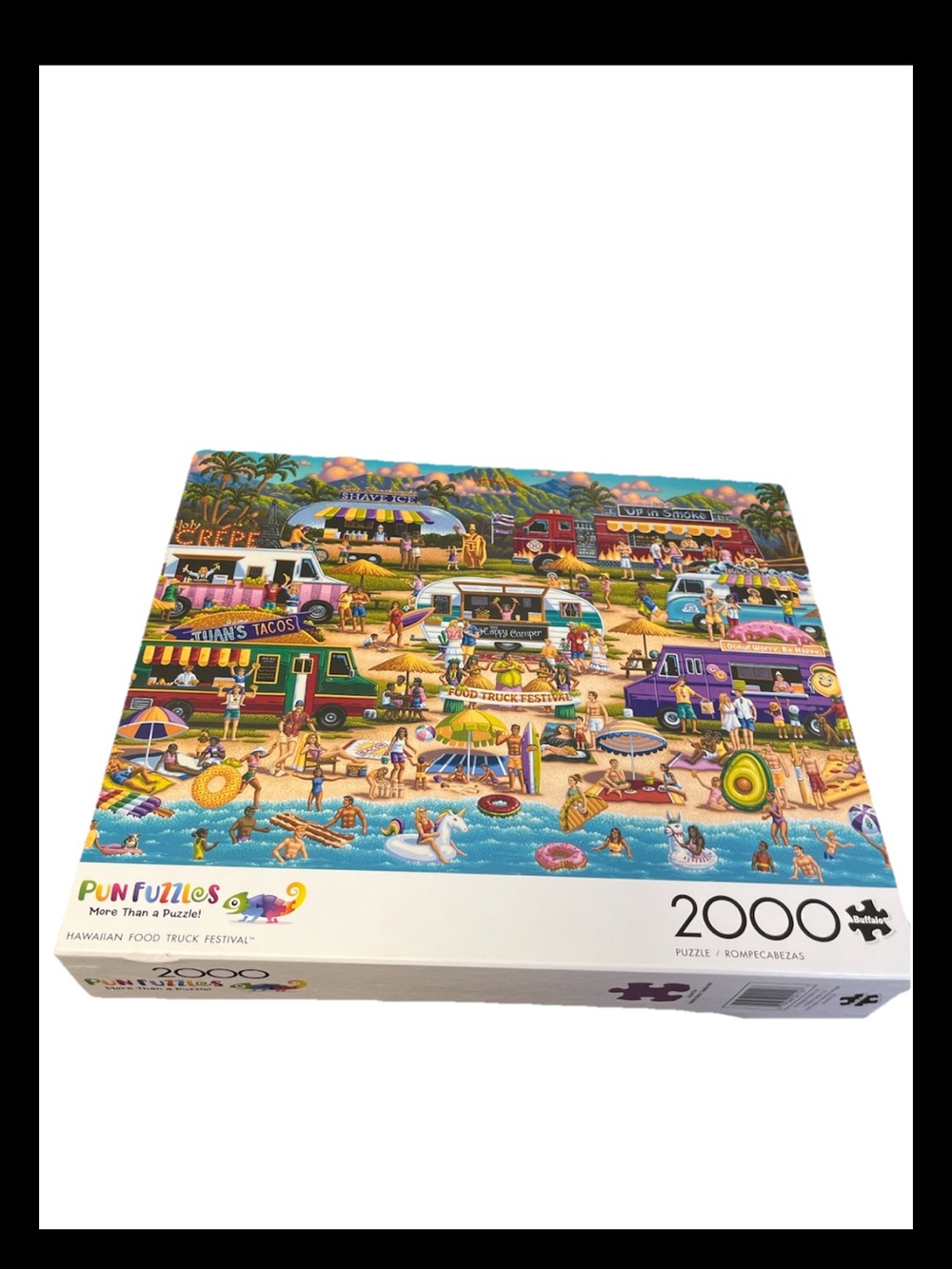2000-Piece Hawaiian Food Truck Festival Puzzle - Colorful Beach Scene